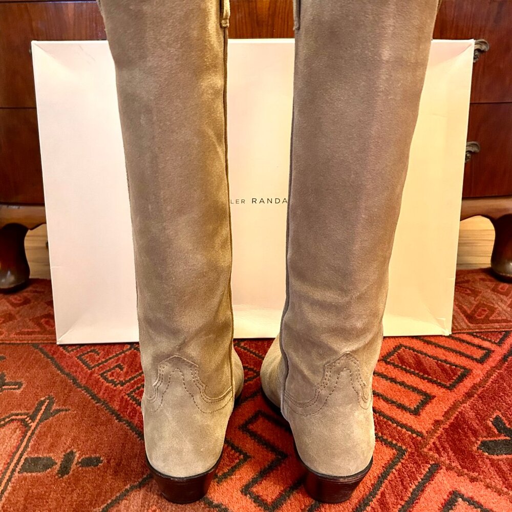 Loeffler Randall Dylan Western Suede Boots Bisque - Picture 7 of 9